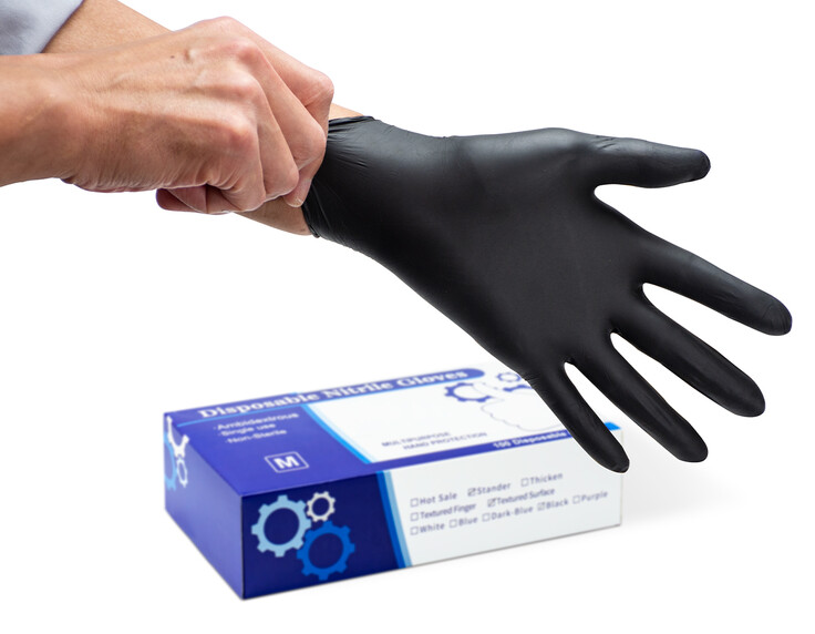 Nitrile Gloves Matte Black Medium / Large