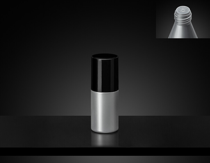 Silver Bottle No.22 200ml Set of 12 (with Black Cap No.30 and Inner Stopper)