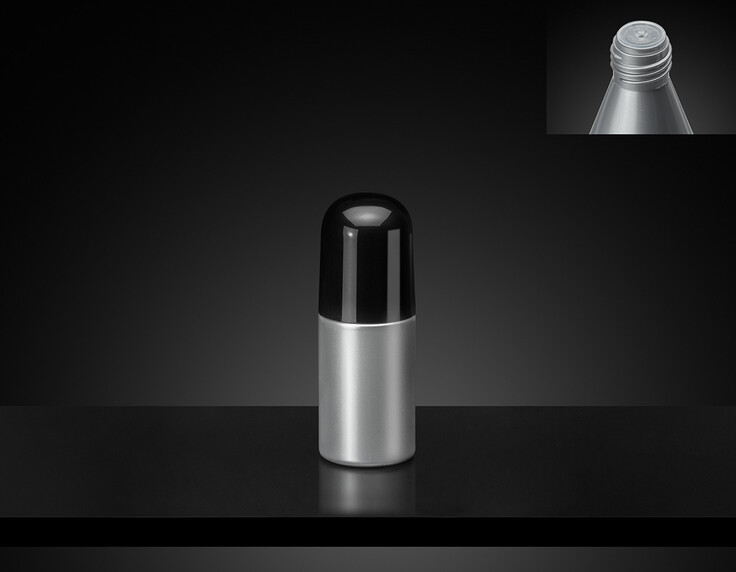 Silver Bottle No.22 200ml Set of 12 (with Black Cap No.20 and Inner Stopper)